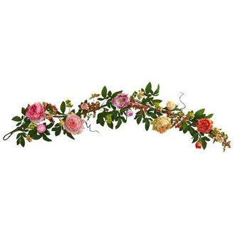 Nearly Natural 60-in Mixed Peony & Berry Garland at Nordstrom