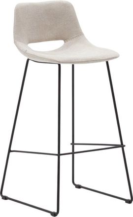 K Home Design Barhocker Sahara Sitzhöhe 76 cm, Chenille Beige/Schwarz