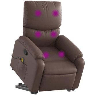vidaXL Vidaxl - Sill&oacute;n Reclinable De Masaje De Pie De Cuero Sint&eacute;tico Marr&oacute;n
