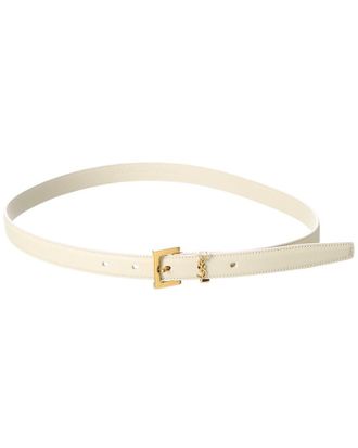 Saint Laurent Monogram Narrow Leather Belt
