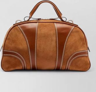 Dries Van Noten dustin medium leather suede travel bag