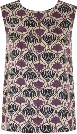 Max Mara Timetop Top de seda impresa reversible