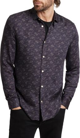 John Varvatos Ross Satin Button-Up Shirt in Purple at Nordstrom Rack, Size Large