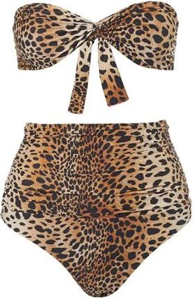 Melissa Odabash Cheetah Print Bandeau Bikini Size M