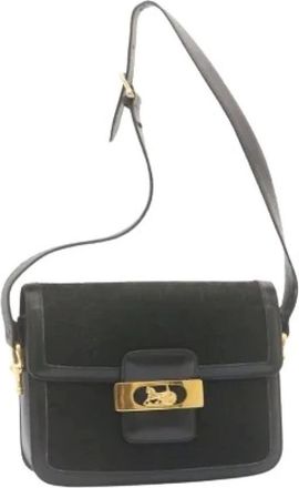 Celine Pre-owned Shoulder Bags, female, Black, Size: ONE SIZE Pre-owned Canvas Shoulder Bag