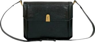 Saint Laurent Pre-owned Cross Body Bags, female, Black, Size: ONE SIZE Pre-owned Leather Crossbody Bag