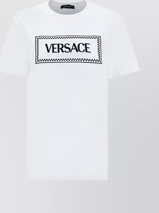 Versace embroidered logo crew neck cotton t-shirt