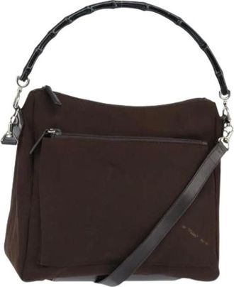 Gucci Pre-owned Handbags, female, Brown, Size: ONE SIZE Pre-owned Nylon Handbag