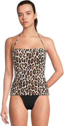 Tommy Bahama Island Cays Leopard Bandini Womens Swimsuits One Piece Black : MD (US 10-12), Nylon/Spandex