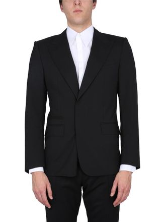 Dolce & Gabbana Single-Breasted Virgin Wool Blazer - Black