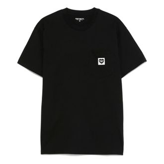 Carhartt Work in Progress Carhartt Wip, T-Shirts, male, Black, Size: XS Heart Pocket Tee Shirt