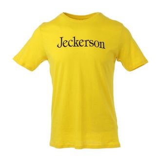 Jeckerson T-Shirts, male, Yellow, Size: M Printed Mens T-shirt Yellow Short Sleeves