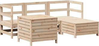 vidaXL Juego De Sof&aacute;s De Jard&iacute;n 5 Piezas Madera Maciza De Pino Vidaxl