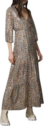 Patrizia Pepe Silk-Blend Maxi Jurk - unisex - Maxi kleedjes - Geel - S - Kleedjes