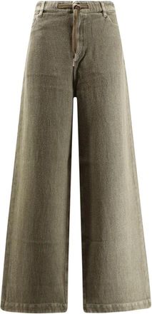 Golden Goose Iconische sterren Wijde broek - Dames - Loose Fit Jeans - Groen - W27 - Katoen - Jeans