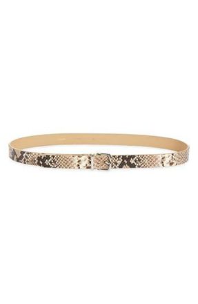 Vince Snakeskin Textured Belt in Natural /Palladium at Nordstrom Rack, Size X-Large