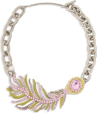 Marni Collana con piume - Argento