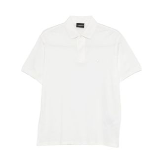 Emporio Armani Polo shirt met korte mouwen - Heren - Polos - Wit - XL - Katoen - Tops