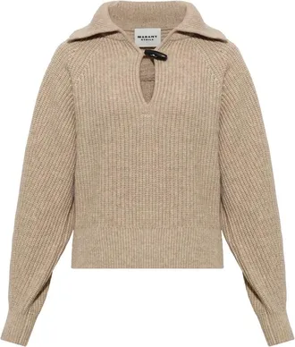 Isabel Marant Miranda Wol Gebreide Trui - Dames - Truien - Beige - Maat: XS Wol