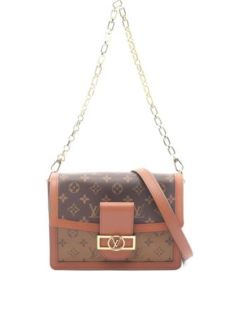 Louis Vuitton Schoudertas met monogram-patroon en ketting - Bruin