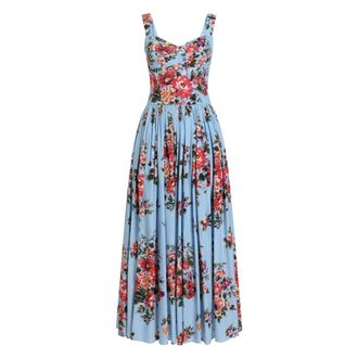 Dolce & Gabbana Maxi Dresses, female, Multicolor, Size: M Flower bouquet-print dress