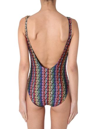 &ecirc;tre c&eacute;cile Logo-Patterned One-Piece Swimsuit - Multicolor