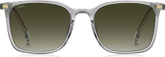 BOSS 55mm Square Sunglasses in Grey/green Shaded at Nordstrom