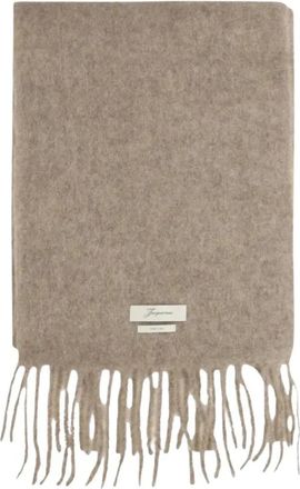 Jacquemus Lecharpe Carro Sjaal - Heren - Wintersjaals - Beige - ONE Size - Wol - Accessoires