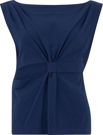 Alberta Ferretti Tops, Dames, Blauw, L, Katoen, Mouwloze Top