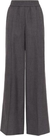 Brunello Cucinelli Wide Broeken - Dames - Wijde Broeken - Grijs - XL - Broeken