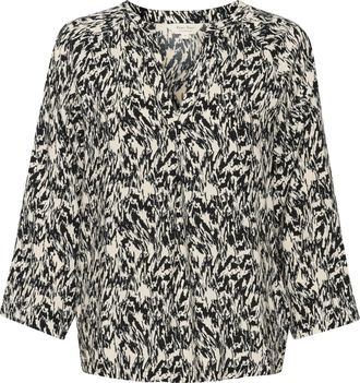 Part Two Womens Petinepw Blouse, Black Texture Print, 12