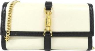 Gucci Pre-owned Clutches, female, White, Size: ONE SIZE Pre-owned Jackie 1961 Leather Chain Wallet