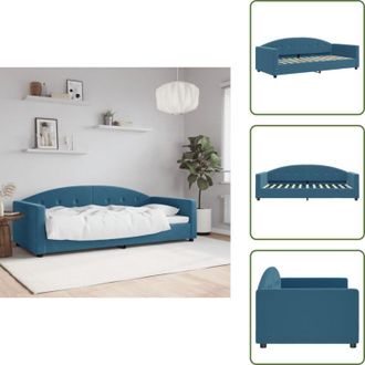 vidaXL The Living Store Letto da Giorno Blu 90x200 cm in Velluto - Divano letto