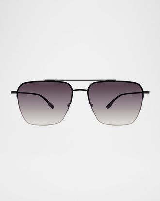 Barton Perreira Men & apos;s Armstrong Titanium Aviator Sunglasses