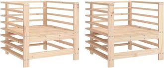 vidaXL Sillones de jardín 2 unidades madera maciza de pino Vidaxl