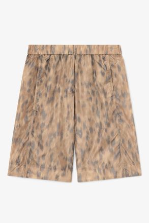 Ganni Shorts in Printed Nylon - Size 32 Burro