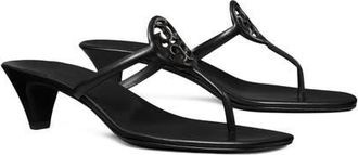 Tory Burch Miller Capri Thong Kitten Heel Sandal in Perfect Black /Perfect Black at Nordstrom, Size 10.5