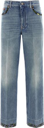 Valentino Garavani Womens Floral Jeans