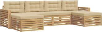 vidaXL Conjunto De Sof&aacute;s De Exterior 6 Uds. Y Beige Vidaxl
