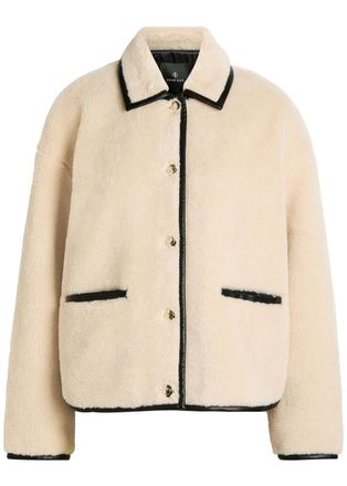 Anine Bing Camden Teddy Jacket - Cream - L (UK14 / L)