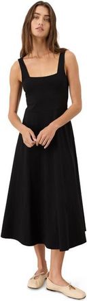 Pact Fit & Flare Square Neck Dress Made With Organic Cotton in Black at Nordstrom, Size Xx-Large
