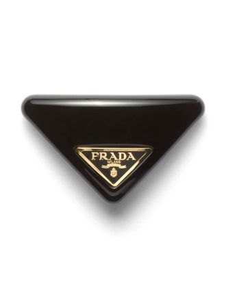 Prada Fermaglio a triangolo Plexiglas - Nero