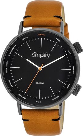 Simplify The 3300 Black Dial Orange Leather Watch SIM3307