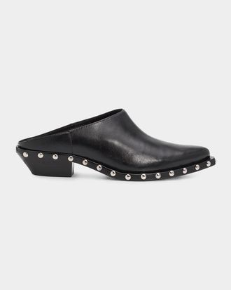 Schutz Taylor 30MM Studded Leather Mules
