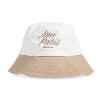 Ami Hats, unisex, Beige, Size: 56 CM Hat with embroidered logo