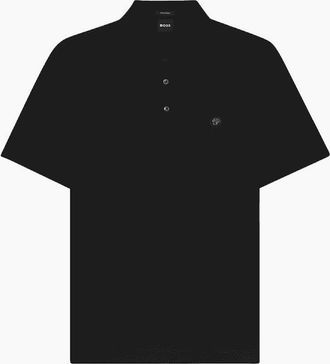 HUGO BOSS Mens C-Parris 01 Black Mercerised Polo Shirt - Size: 36