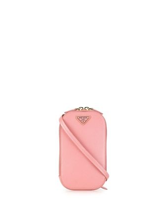 Prada 21th Century Mini Saffiano Crossbody Phone Pouch satchel - women - Leather - One Size - Pink