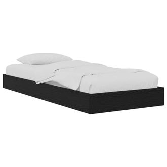 vidaXL Estructura De Cama De Suelo Roble Negro 80 X 200 Cm Vidaxl