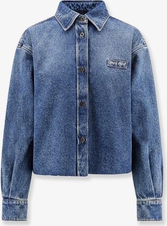 Miu Miu Camicia Denim con Patch Logo - MIU MIU - gender_Woman