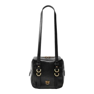 Pinko Cubic Bag - Dames - Schoudertassen - Zwart - ONE Size - Katoen - Tassen